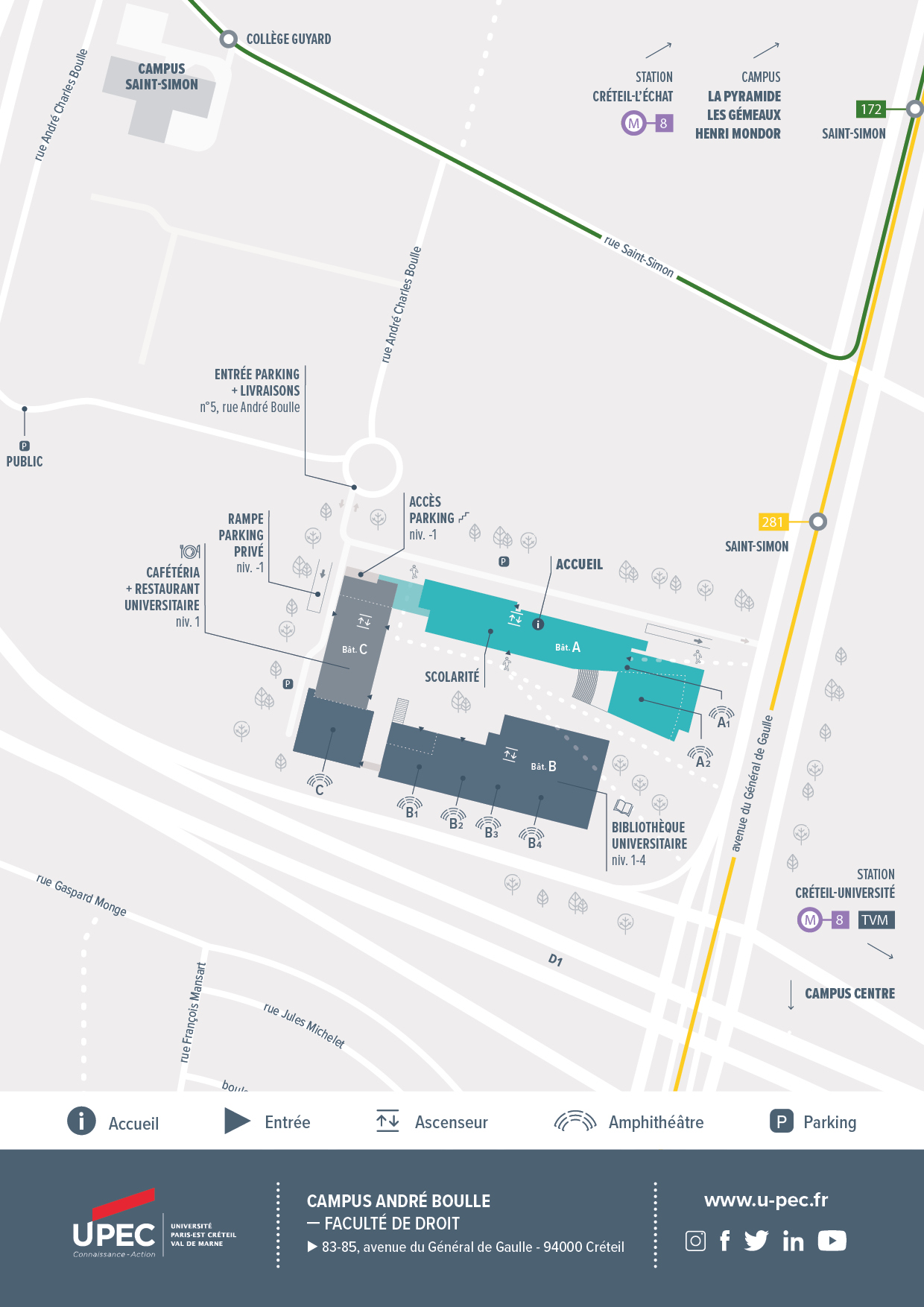 Plan du Campus André Boulle