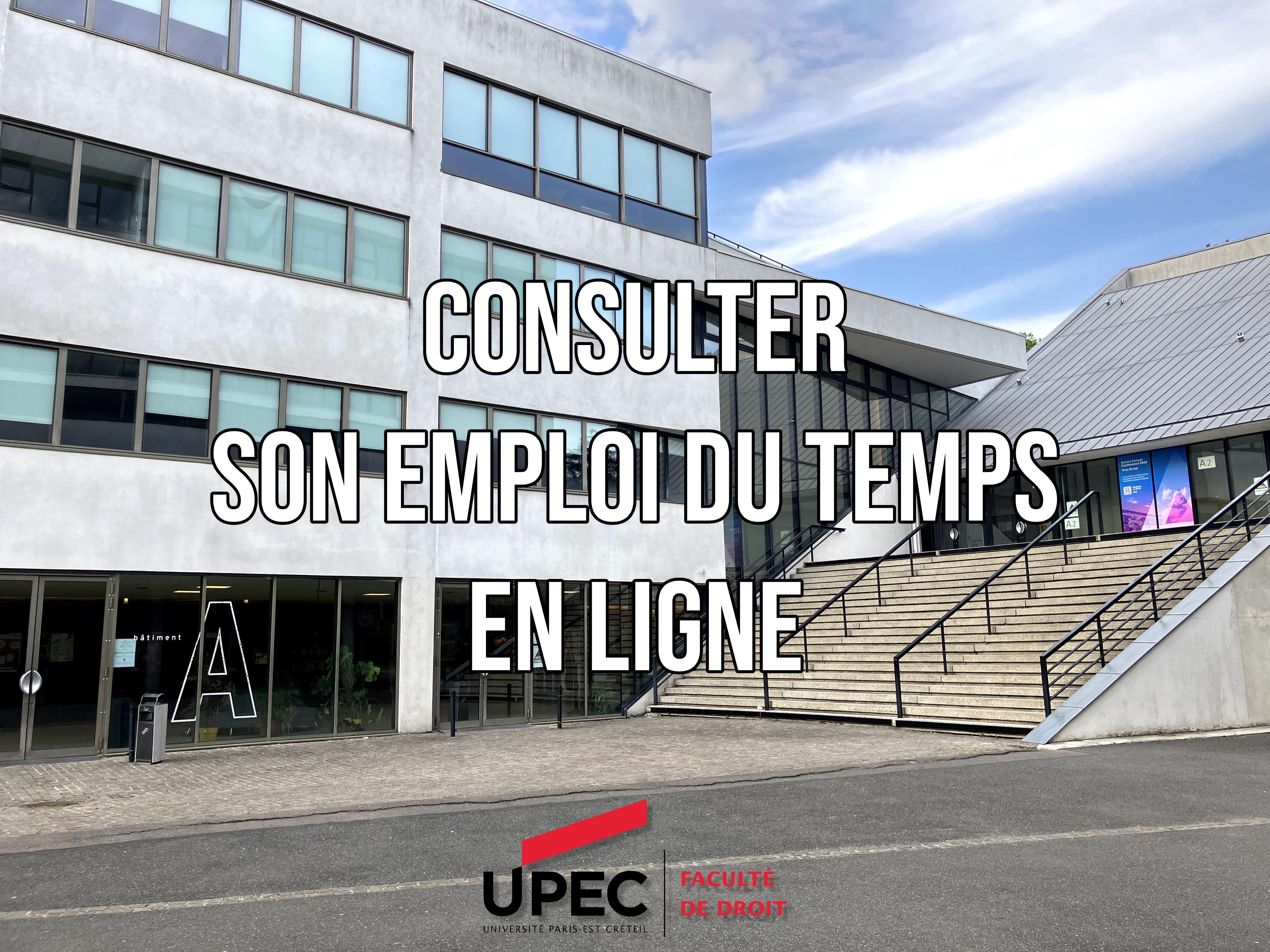 CONSULTER SON EMPLOI DU TEMPS EN LIGNE